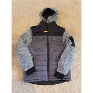 Distortion Men’s Puffer Sweater Sip Up Jacket Size Large